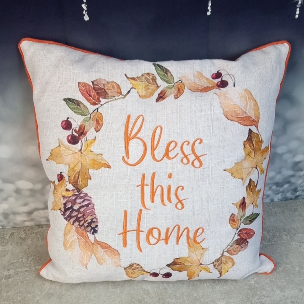🍂 🍒 Fall Bless this Home Throw Pillow